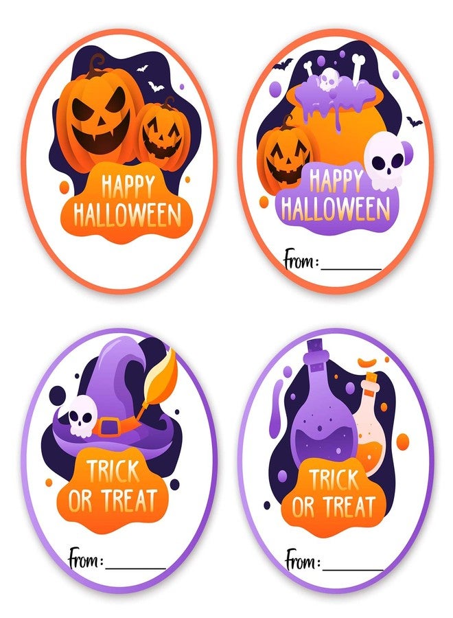 Kqfdr Happy Halloween Round Stickers, 40 Pcs Trick or Treat Name Label for Gift Wrapping, Self-Adhesive Round Seal Labels for Party Favors Marking -A05 - Image 1